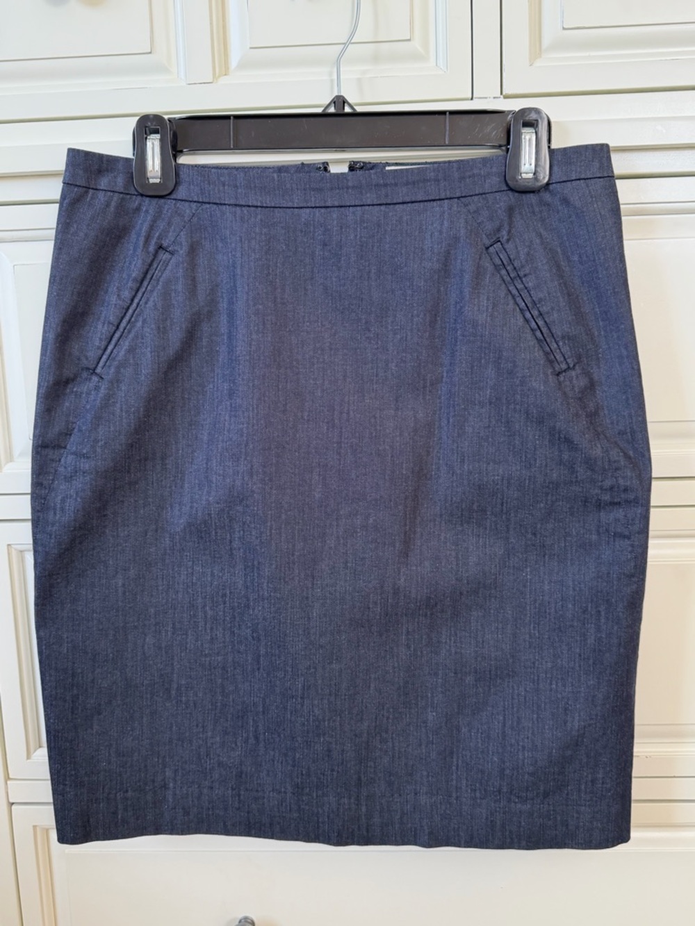 LOFT Navy Pencil Skirt with Front Welt Pockets